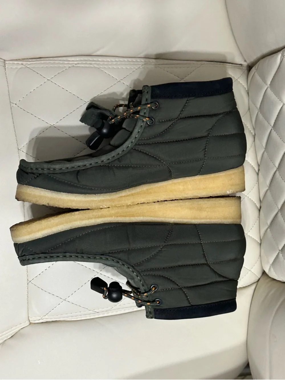 Clarks Originals Wallabee Boot Khaki Quilted Green limited edition size 8 men’s